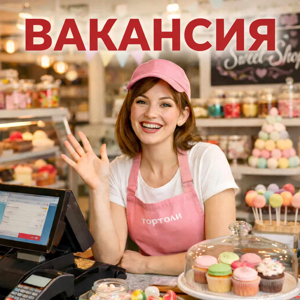 Кликните для увеличения изображения Требуется продавец-кассир в кондитерскую Тортоли